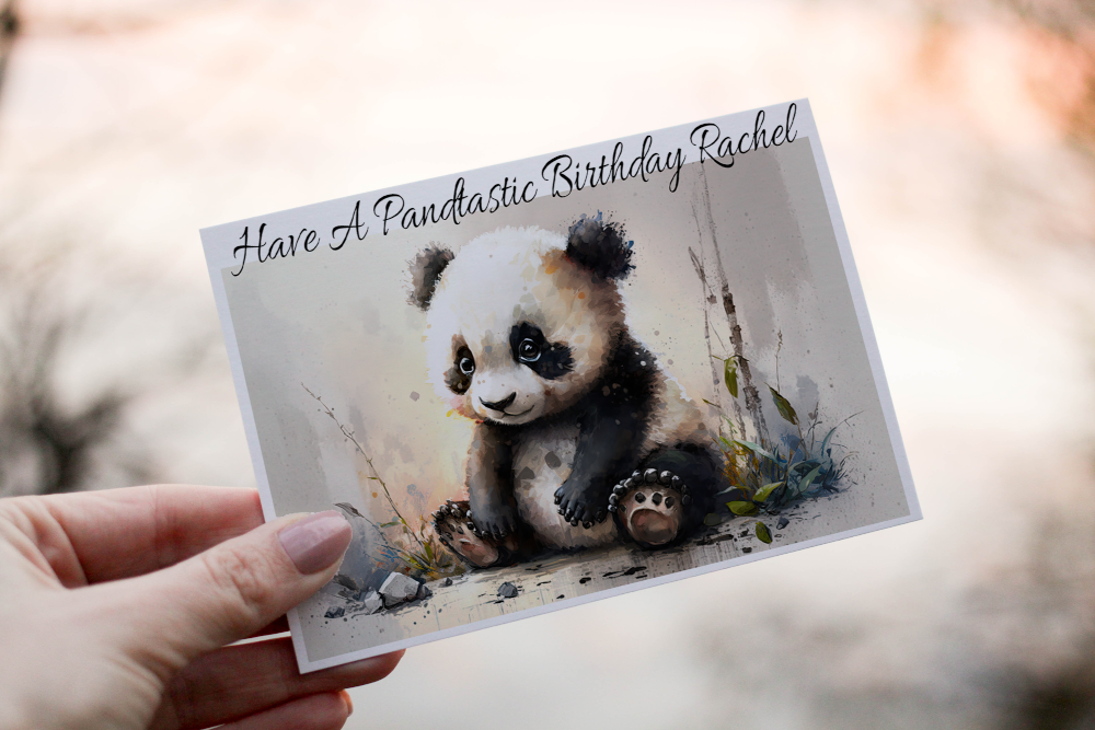 Panda Bear Birthday Card, Card for Birthday, Birthday Card